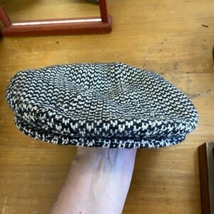 Black and White Wool Cap
